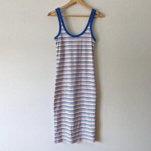 Zara cotton striped sleeveless multicoloured midi dress
